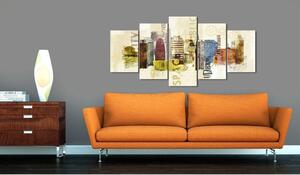 Canvas Tavla - Urban design (5 delar) - 100x50