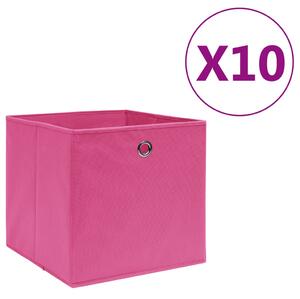 Förvaringslådor 10 st non-woven tyg 28x28x28 cm rosa