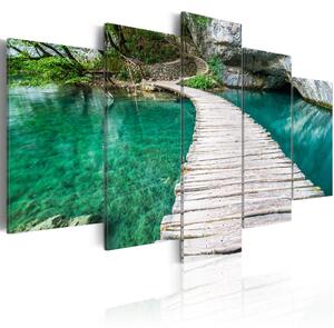 Canvas Tavla - Turquoise lake - 200x100