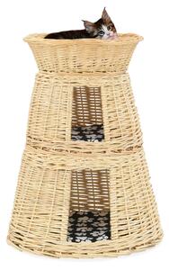 Kattkorg 3 delar med dynor 47x34x60 cm naturlig pil - Brun