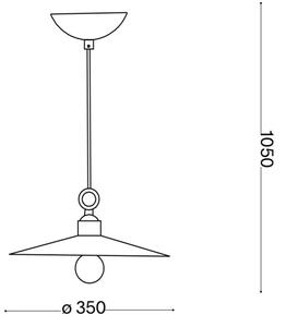 Ideal Lux - Ljuskrona med textilsladd CANTINA 1xE27/42W/230V diameter 35 cm mässing