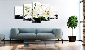 Canvas Tavla - Lilies and zen stones - 100x50