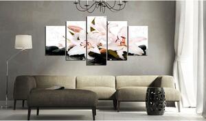 Canvas Tavla - Zen stones and lilies - 100x50