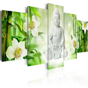 Canvas Tavla - Buddha and jasmine - 100x50