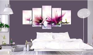 Canvas Tavla - Pink flowers: magnolias - 200x100