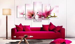 Canvas Tavla - Magnolias: pink flowers - 100x50