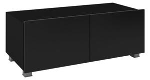 TV bord PAVO 37x100 cm skinande svart/matt svart