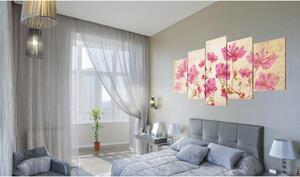 Canvas Tavla - Flowers in Pink - 200x100
