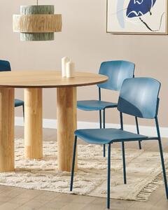 Uppsättning med 2 matstolar Blå Plast Modern Modern Design Sittplatser i Matsalen Beliani