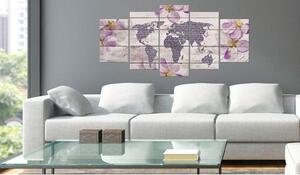 Canvas Tavla - Romantic World Map - 100x50