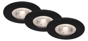 Briloner - KIT 3x Infälld LED badrumsbelysning LED/4,9W/230V IP44 svart