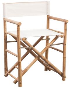 Hopfällbar regissörsstol 2 st bambu med kanvas