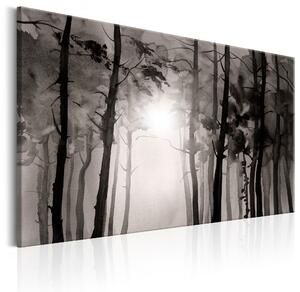 Canvas Tavla - Foggy Forest - 90x60