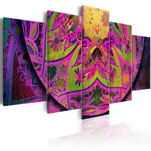 Canvas Tavla - Mandala: Pink Power - 200x100