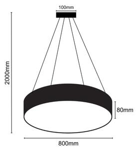 LED ljuskrona med textilsladd LED/70W/230V 4000K diameter 80 cm