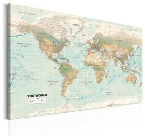 Canvas Tavla - World Map: Beautiful World - 90x60