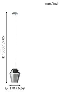 Eglo 96773 - Hängande lampa MURMILLO 1xE27/28W/230V