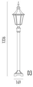 Regent D3 m/Stolplykta Svart Utomhuslampe - Noral