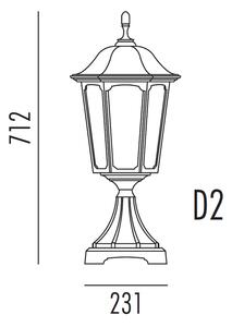 Plaza D2 Svart Utomhuslampe - Noral