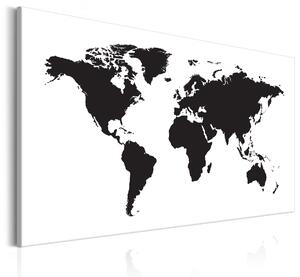 Canvas Tavla - World Map: Black & White Elegance - 90x60