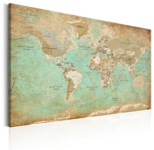 Canvas Tavla - World Map: Celadon Journey - 90x60