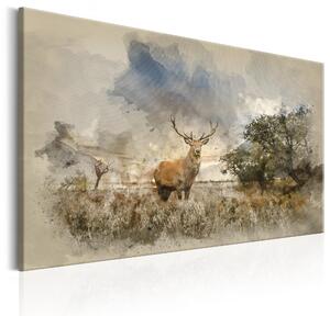 Canvas Tavla - Deer in Field - 90x60