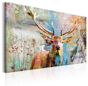 Canvas Tavla - Deer on Wood - 90x60