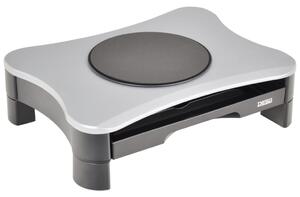 DESQ Monitorställ med snurrfunktion och låda grå