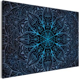 Canvas Tavla - Oriental Flowers Narrow Blue - 90x60