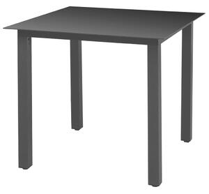 Trädgårdsbord svart 80x80x74 cm aluminium och glas
