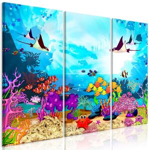 Canvas Tavla - Underwater Fun (3 delar) - 120x80