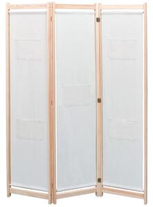 Rumsavdelare 3 paneler gräddvit 120x170x4 cm tyg