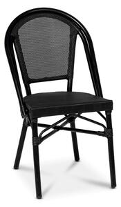 Stol Menton, sh.46 cm, stapelbar, svart