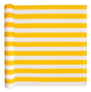 Balkongskärm HDPE 75 x 400 cm gul och vit