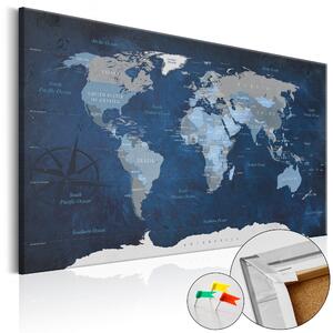Anslagstavla i kork - Dark Blue World - 90x60