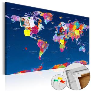 Anslagstavla i kork - World Map: Artistic Fantasy - 90x60
