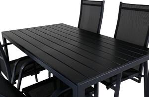 COPACABANA BREAK Matbord 150x90 cm + 4 stolar - Svart | Utemöbler