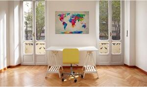 Canvas Tavla - Map of the world - an explosion of colors - 120x80