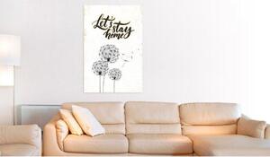 Canvas Tavla - My Home: Let's stay home - 80x120