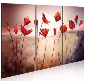 Canvas Tavla - Bright red poppies - 60x40