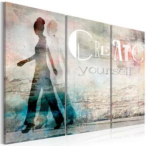 Canvas Tavla - Create yourself - triptych - 60x40
