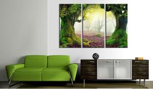 Canvas Tavla - Mysterious forest - triptych - 60x40