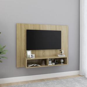 Väggmonterat tv-skåp sonoma-ek 120x23,5x90 cm spånskiva - Brun