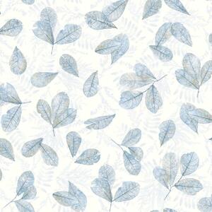 Noordwand Evergreen Tapet Leaves vit och blå
