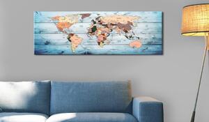Canvas Tavla - World Maps: Sapphire Travels - 120x40