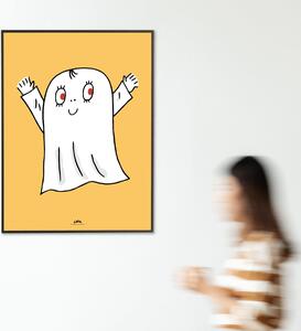 Lilla Spöket Laban Poster - Gul - A4 (21 x 30 cm)