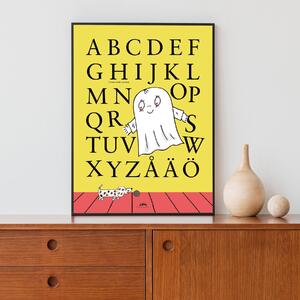 Lilla Spöket Laban Poster - Laban ABC - Färg - A4 (21 x 30 cm)