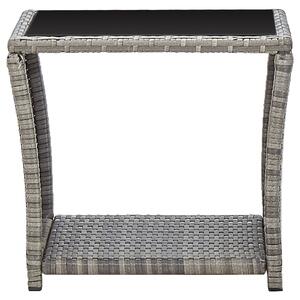 Soffbord grå 45x45x40 cm konstrotting och glas