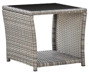 Soffbord grå 45x45x40 cm konstrotting och glas