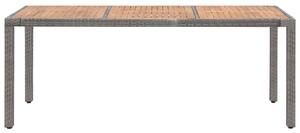 Trädgårdsbord grå 190x90x75 cm konstrotting massivt akaciaträ